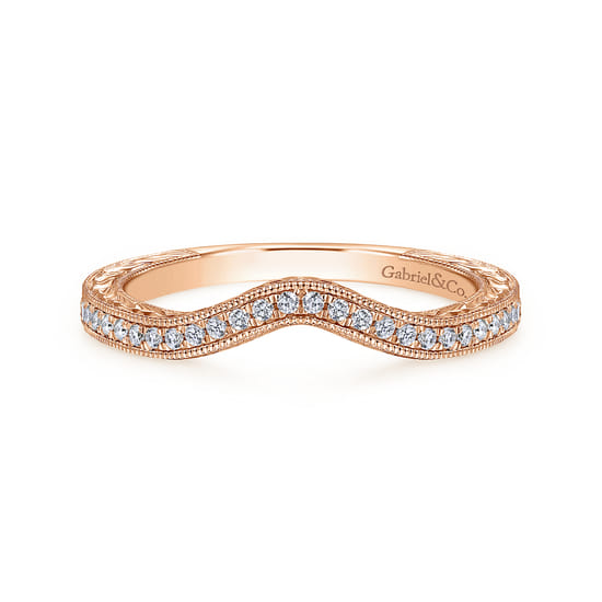 Gabriel - 14K Rose Gold Matching Diamond Wedding Band