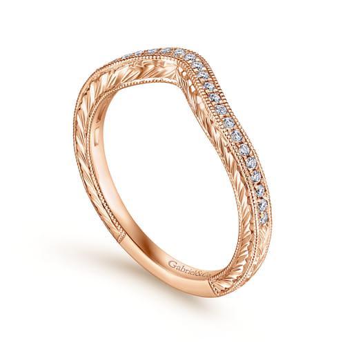 14K Rose Gold Matching Diamond Wedding Band
