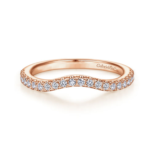 14K Rose Gold Matching Diamond Wedding Band