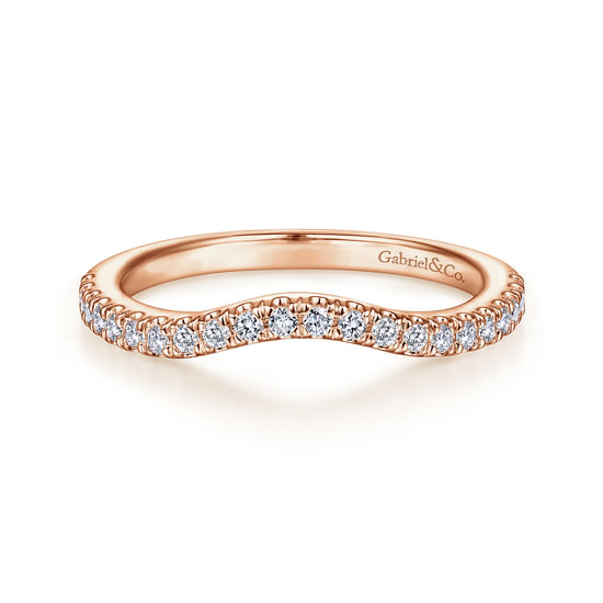 Gabriel - 14K Rose Gold Matching Diamond Wedding Band