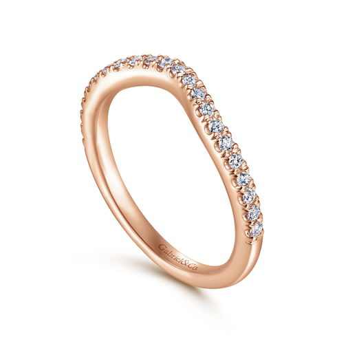 14K Rose Gold Matching Diamond Wedding Band