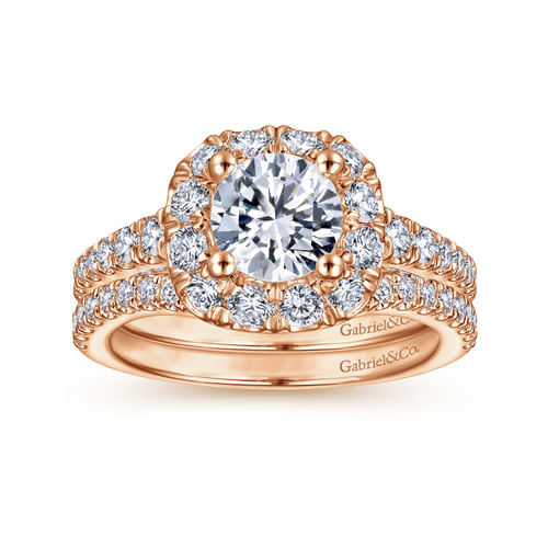 14K Rose Gold Matching Diamond Wedding Band