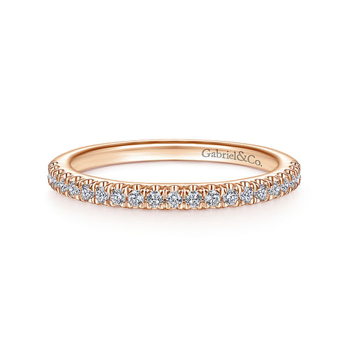 14K Rose Gold Matching Diamond Wedding Band