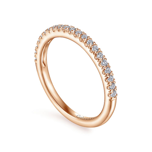 14K Rose Gold Matching Diamond Wedding Band