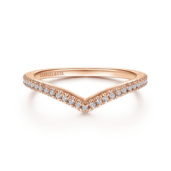 Gabriel - 14K Rose Gold Matching Diamond Wedding Band