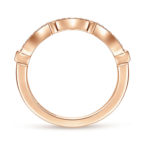 14K Rose Gold Matching Diamond Wedding Band