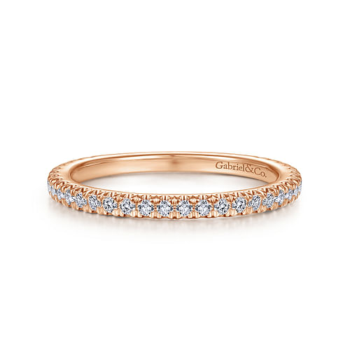 14K Rose Gold Matching Diamond Wedding Band