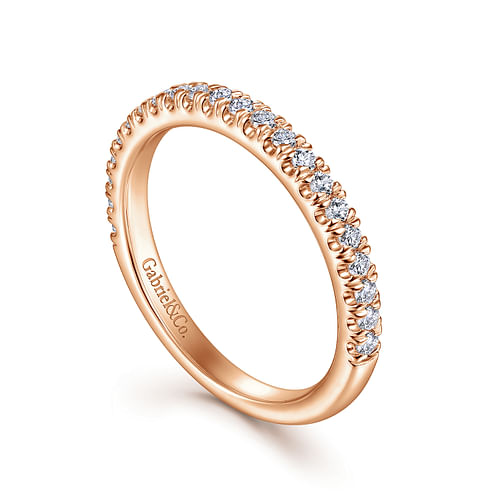 14K Rose Gold Matching Diamond Wedding Band