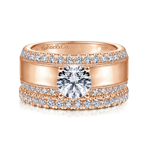 14K Rose Gold Matching Diamond Wedding Band