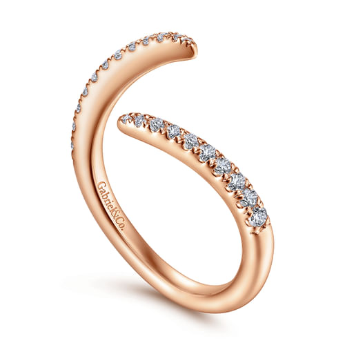 14K Rose Gold Matching Diamond Wedding Band