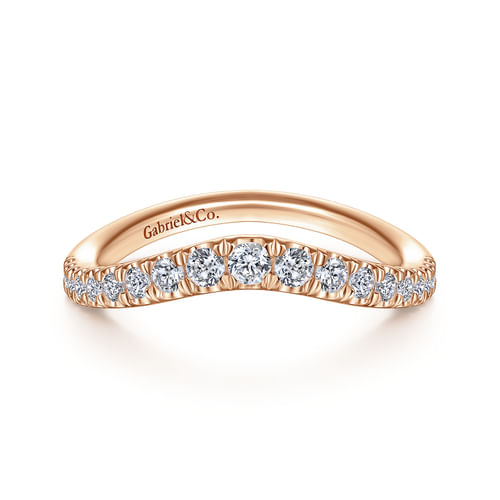 14K Rose Gold Matching Diamond Wedding Band