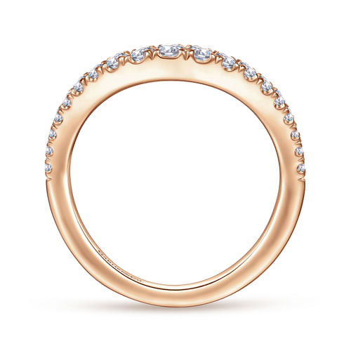 14K Rose Gold Matching Diamond Wedding Band