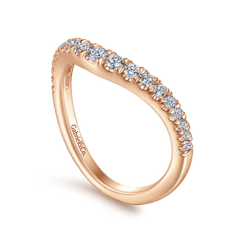 14K Rose Gold Matching Diamond Wedding Band