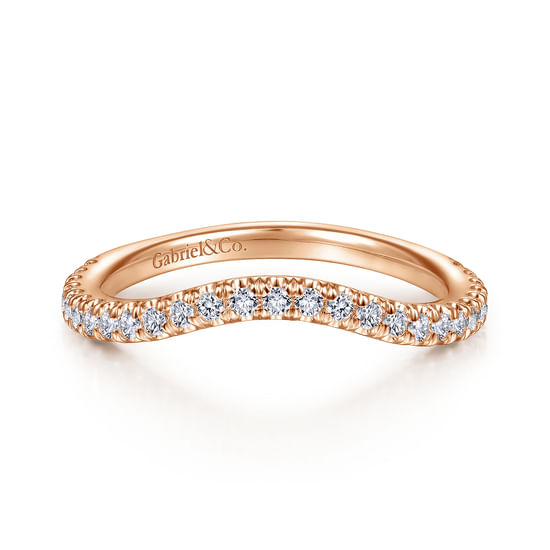 Gabriel - 14K Rose Gold Matching Diamond Wedding Band