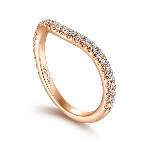 14K Rose Gold Matching Diamond Wedding Band
