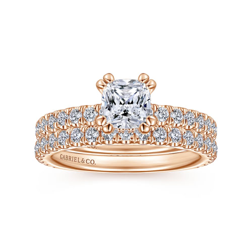 14K Rose Gold Matching Diamond Wedding Band
