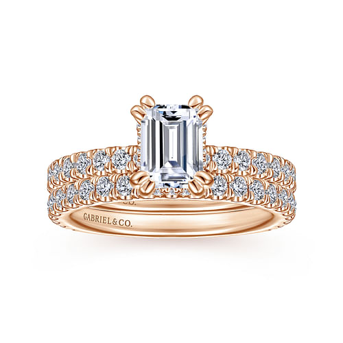 14K Rose Gold Matching Diamond Wedding Band
