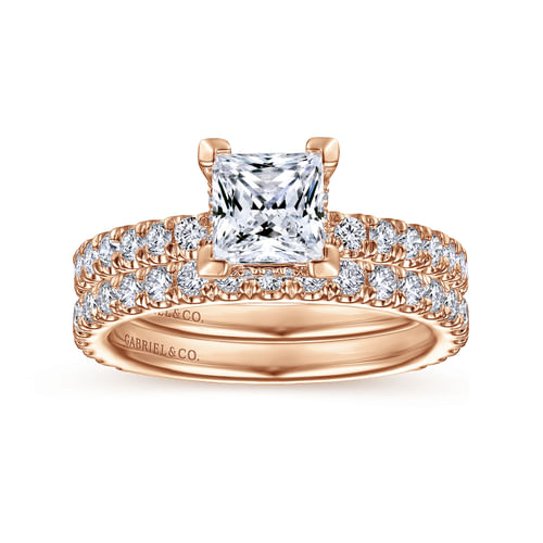 14K Rose Gold Matching Diamond Wedding Band
