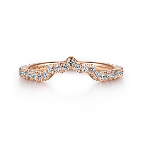 14K Rose Gold Matching Diamond Wedding Band