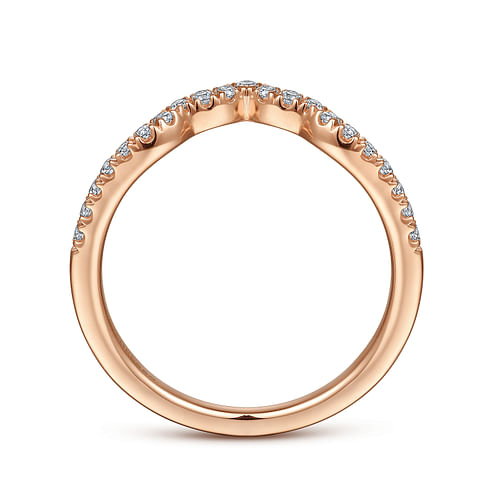 14K Rose Gold Matching Diamond Wedding Band