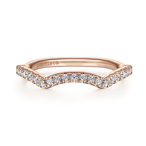 14K Rose Gold Matching Diamond Wedding Band