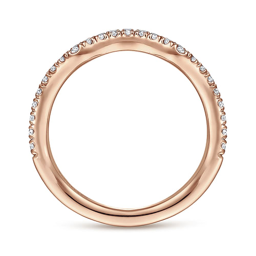 14K Rose Gold Matching Diamond Wedding Band