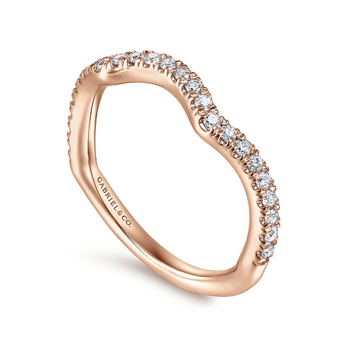 14K Rose Gold Matching Diamond Wedding Band