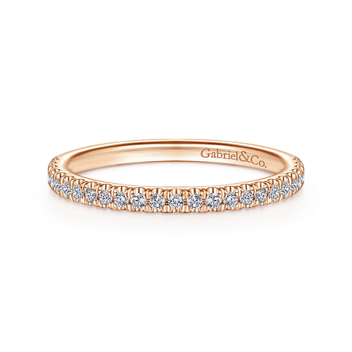 14K Rose Gold Matching Diamond Wedding Band