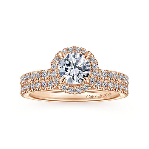 14K Rose Gold Matching Diamond Wedding Band