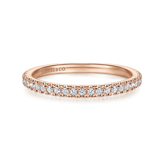Gabriel - 14K Rose Gold Matching Diamond Wedding Band