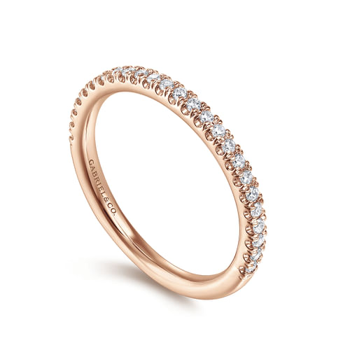 14K Rose Gold Matching Diamond Wedding Band