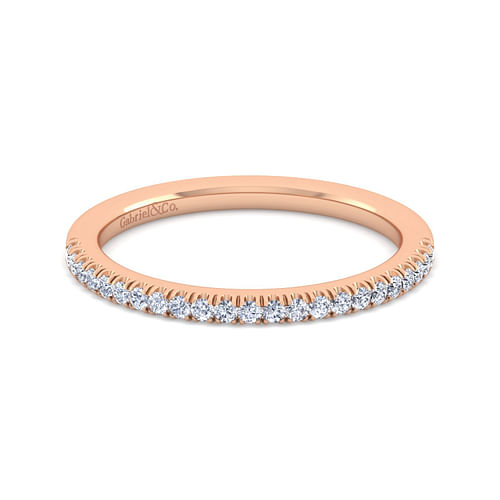 14K Rose Gold Matching Diamond Wedding Band