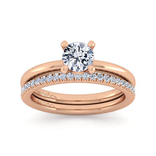 14K Rose Gold Matching Diamond Wedding Band