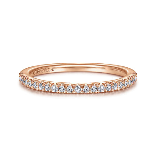 14K Rose Gold Matching Diamond Wedding Band