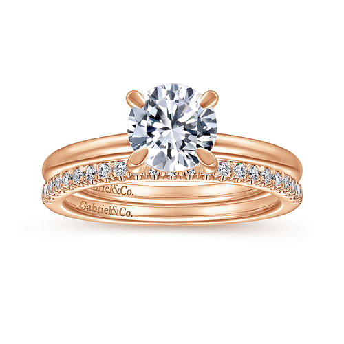 14K Rose Gold Matching Diamond Wedding Band