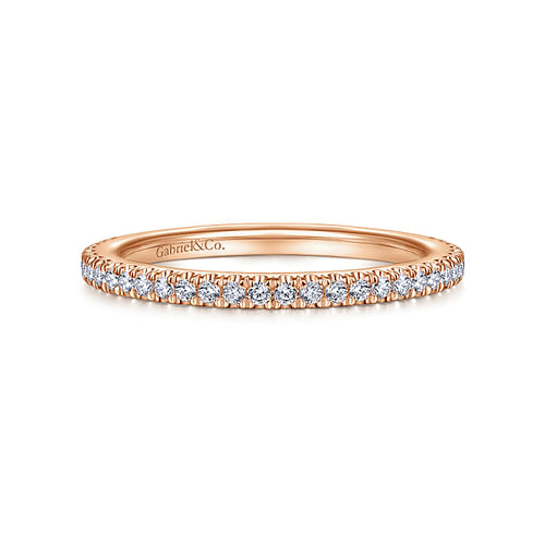 14K Rose Gold Matching Diamond Wedding Band