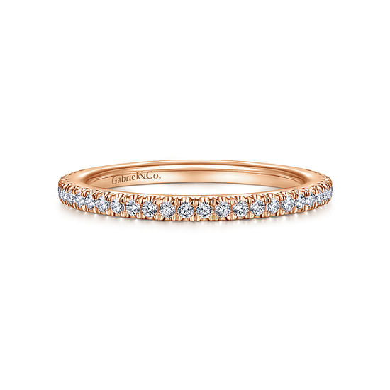 Gabriel - 14K Rose Gold Matching Diamond Wedding Band