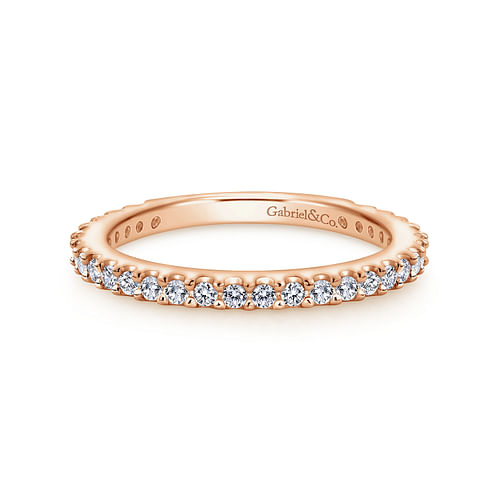 14K Rose Gold Matching Diamond Wedding Band