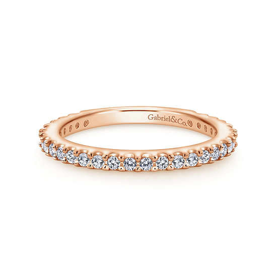 Gabriel - 14K Rose Gold Matching Diamond Wedding Band