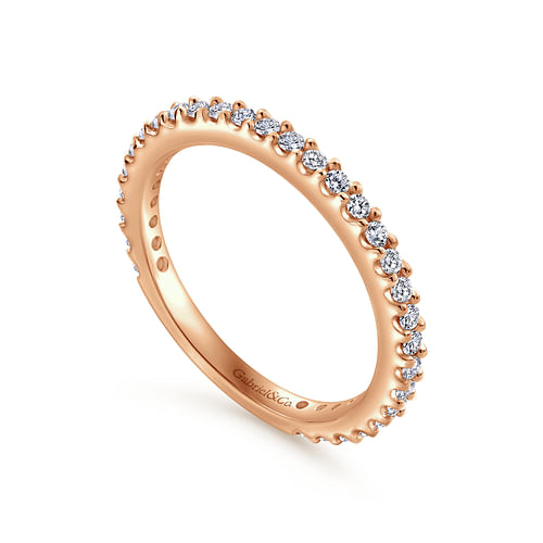 14K Rose Gold Matching Diamond Wedding Band