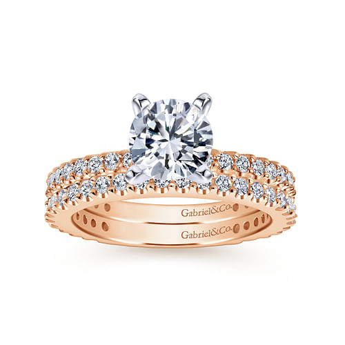 14K Rose Gold Matching Diamond Wedding Band