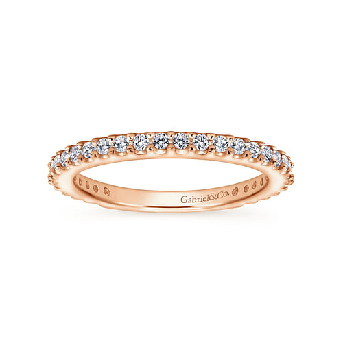 14K Rose Gold Matching Diamond Wedding Band