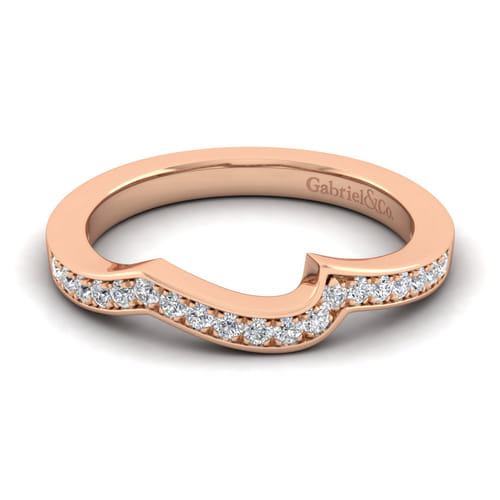 14K Rose Gold Matching Diamond Wedding Band