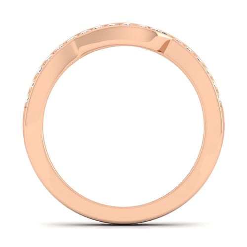 14K Rose Gold Matching Diamond Wedding Band