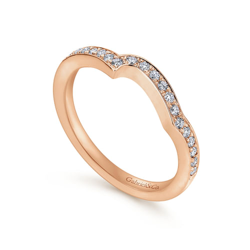 14K Rose Gold Matching Diamond Wedding Band