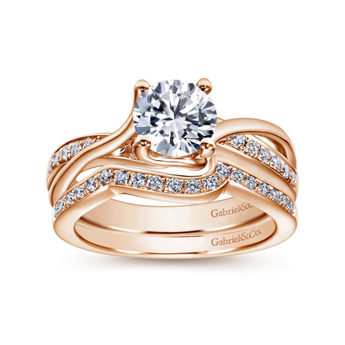 14K Rose Gold Matching Diamond Wedding Band