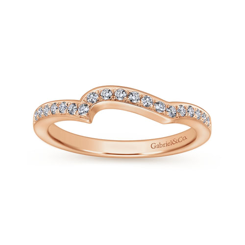 14K Rose Gold Matching Diamond Wedding Band