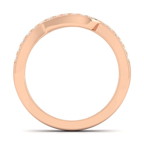 14K Rose Gold Matching Diamond Wedding Band