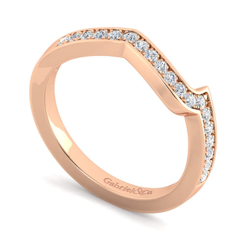 14K Rose Gold Matching Diamond Wedding Band