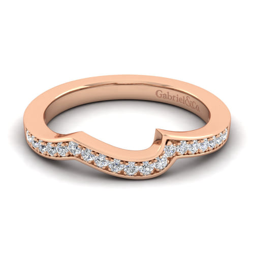 14K Rose Gold Matching Diamond Wedding Band